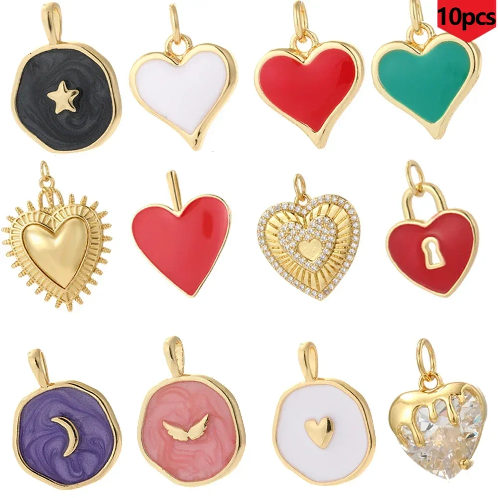 10pcs Dopamine Heart Chrams for Jewelry Making BohemianButterfly Charm wholesale Dijes Diy y2k Woman Necklace Earring Bracelet