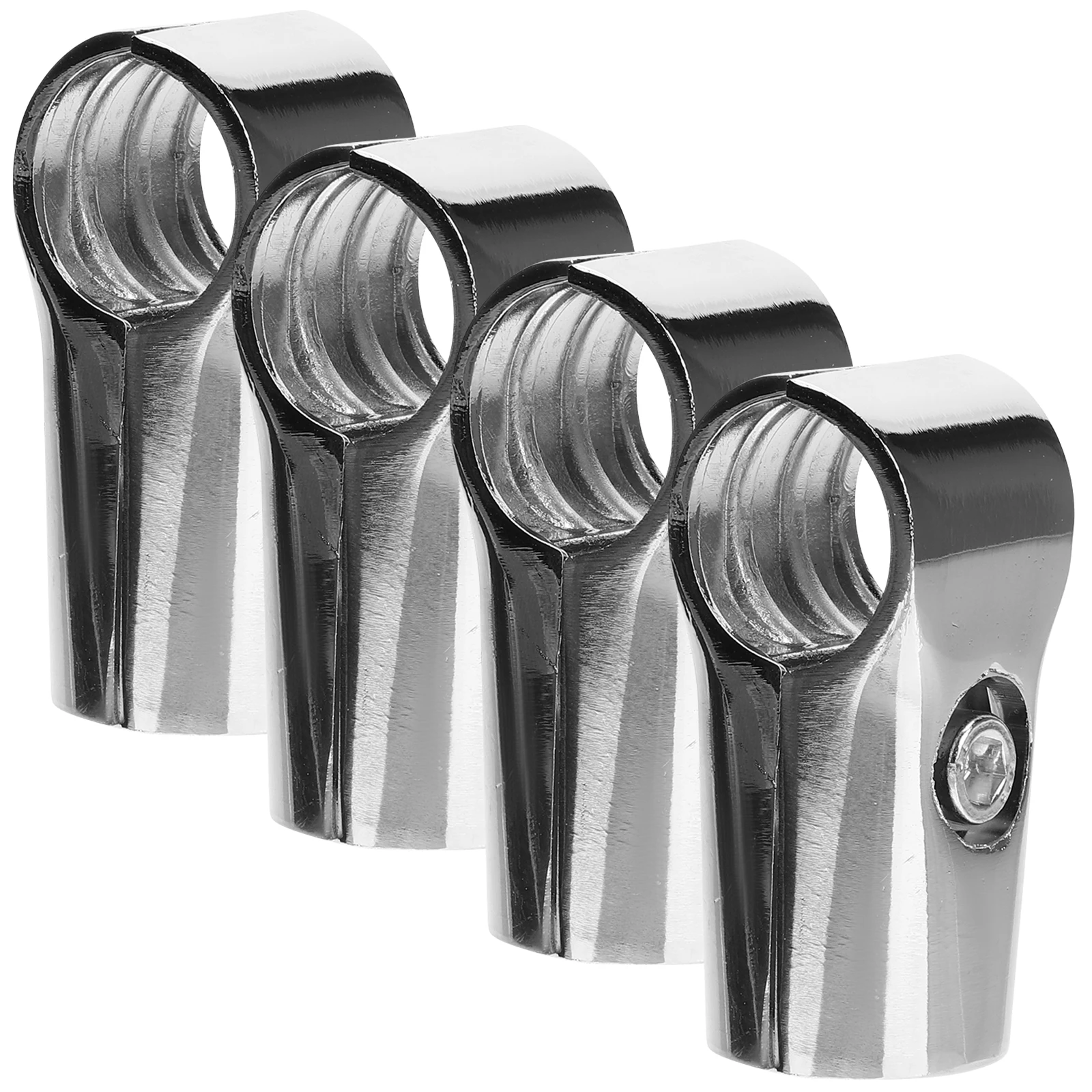

4 Pcs Aluminum Alloy Closet Rod Connector Bracket Fittings End Pipe Support Silver For Hardware