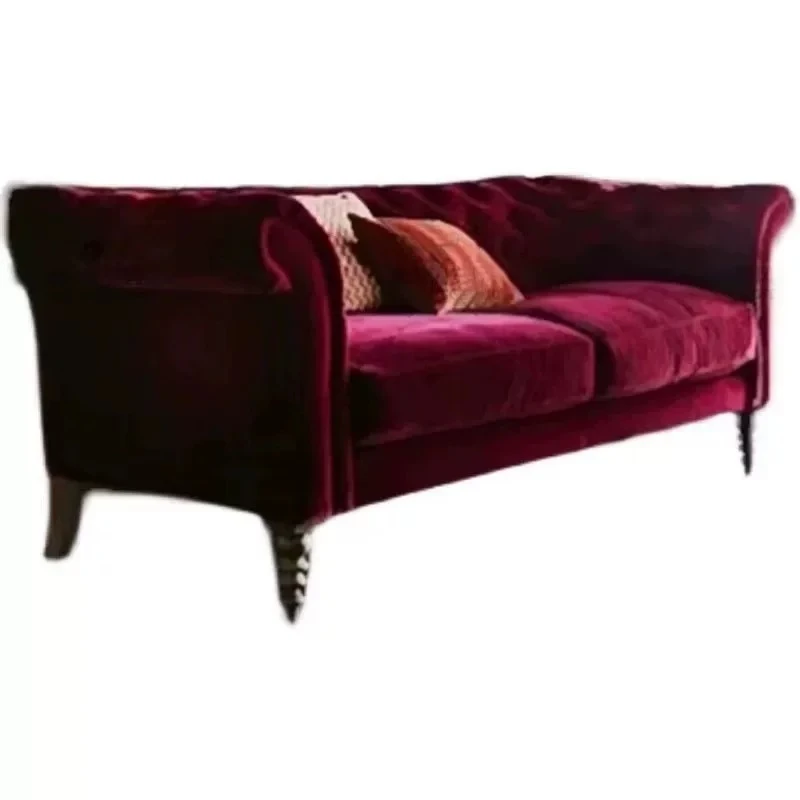 Retro pastoral sofa, pull-up living room bed and breakfast straight-row sofa