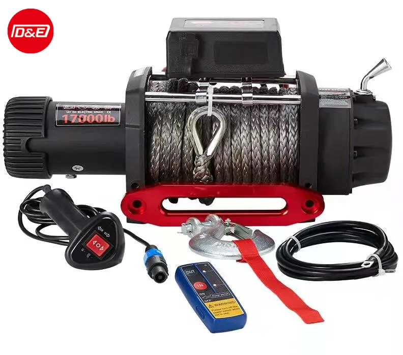 12V 17000LBS Off Road Car Trailer Wire Rope Electric Winch with Remote Control