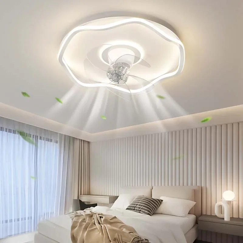 Modern LED Ceiling Fan Light for Living Dining Room Bedroom Kitchen Remote Control Dimmable Chandelier Decor Lighting Fixture