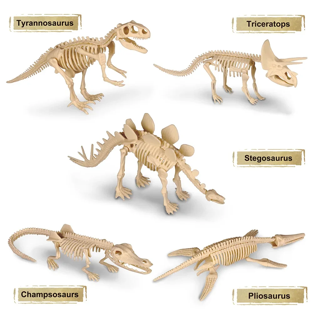 Zestaw do wykopalisk skamieniałości dinozaura jurajski Model szkielet zwierzęcy dziecko kopiące archeologiczną grę edukacyjną prezent dla dzieci