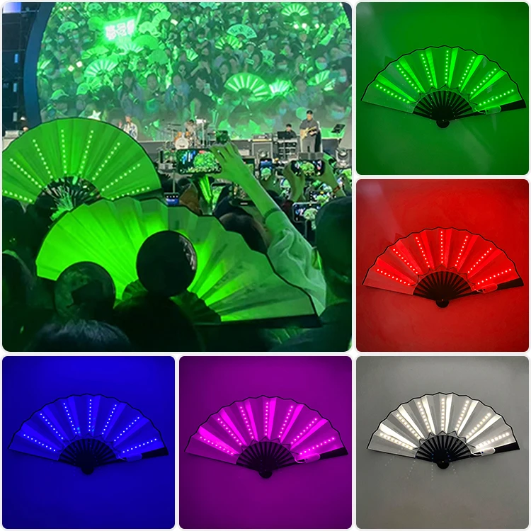 6v Glow Folding LED Fan leuchtende Fans tanzen Licht Nacht Show DJ fluor zierende Bar Nachtclub Requisiten Halloween Dekoration