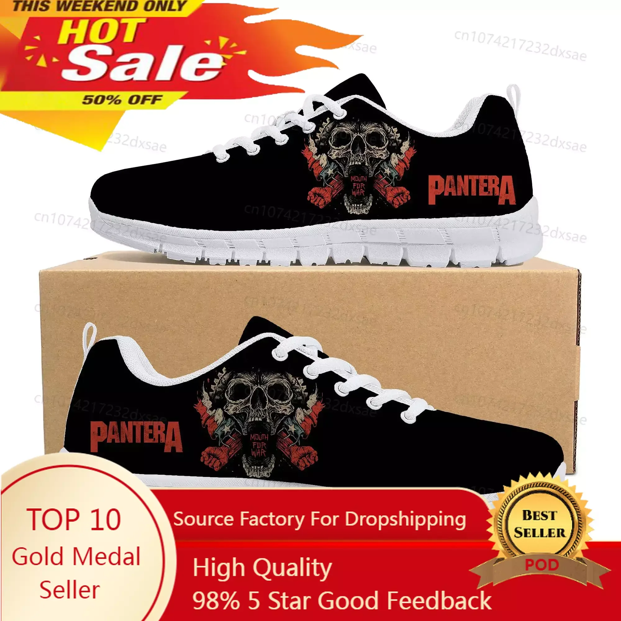 

Pantera Metal Band Pop Sports Shoes Mens Womens Teenager Kids Children Sneakers Casual Custom High Quality Couple Shoes