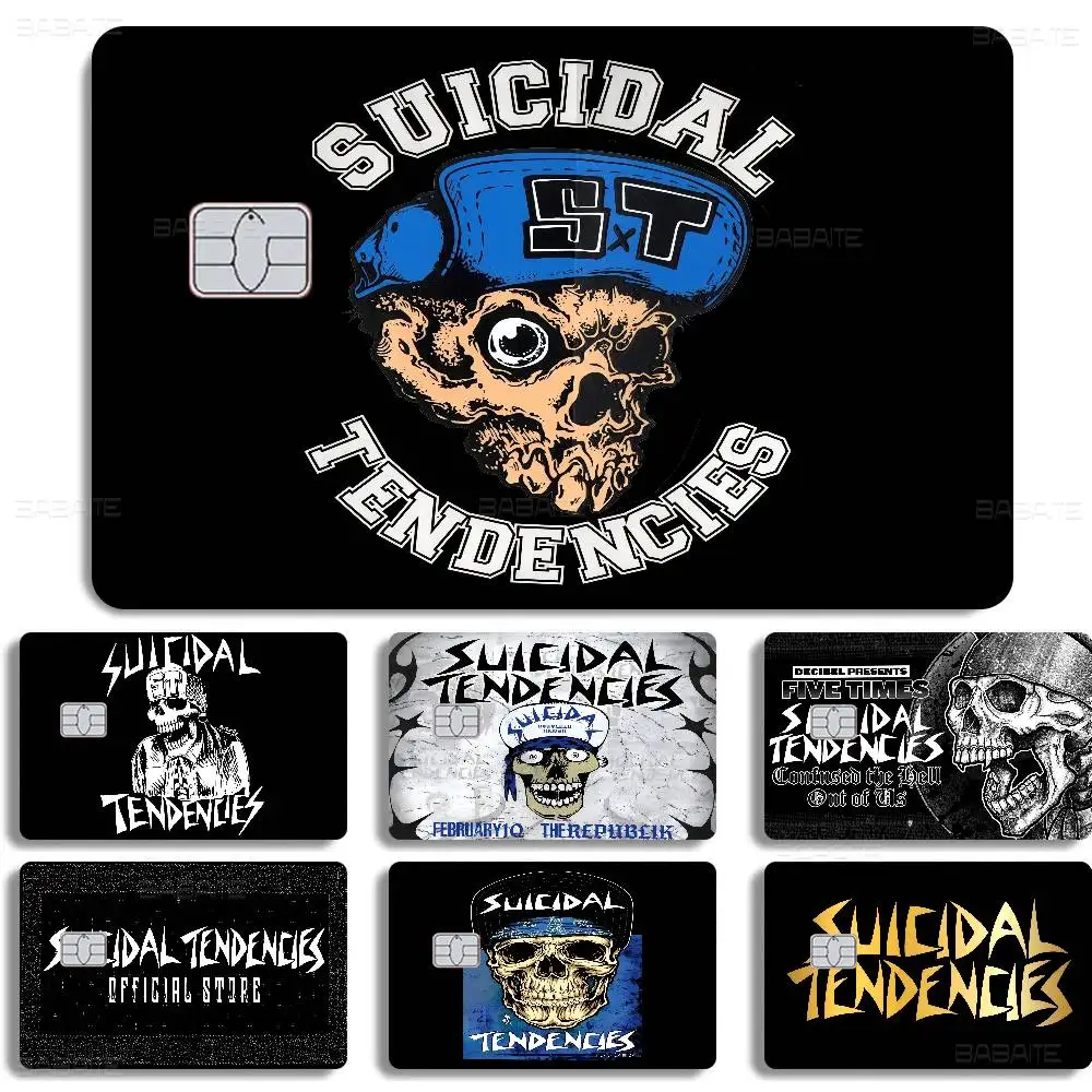 S-مولات الانتحارية الثقيلة روك باند أنماط مختلفة بوكر ملصق فيلم الشريط الجلد لبطاقة الائتمان بطاقة الخصم رقاقة كبيرة #1