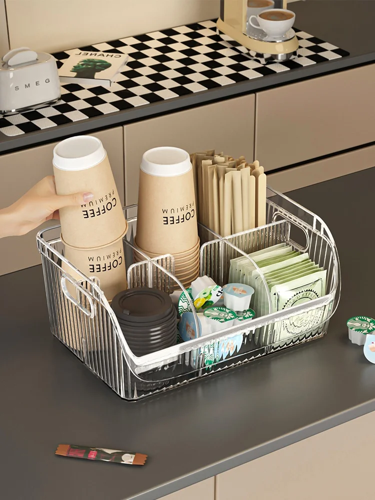 

Одноразовый держатель для стаканов, подставка для кофе, чая, молока, органайзер для хранения на рабочем столе, пластиковый квадратный держатель, не ручной работы