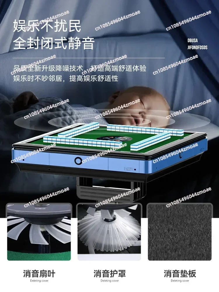 Electric folding mahjong machine, ful automatic dining table, all-in-one dual-purpose mahjong table, silent four-mouth heating