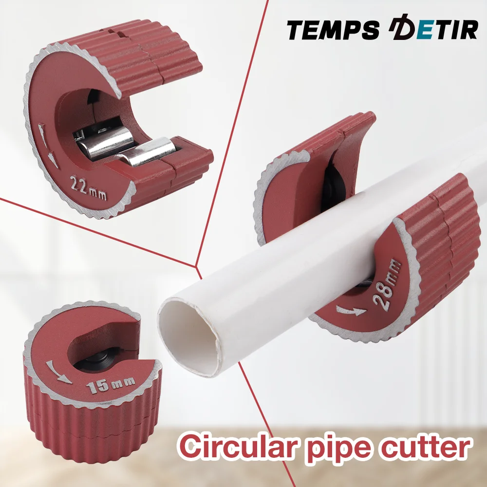 

Труборез для круглых труб диаметром 15/22/28 мм, самоблокирующийся, для медных/алюминиевых/ПВХ труб, корпус из алюминиевого сплава, для ремонта сантехники и домашнего использования.