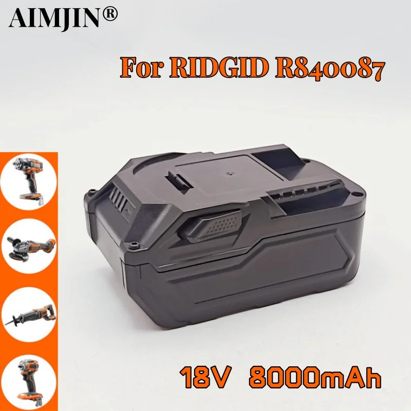 NEW R840087 AC840087P 8000mAh for Ridgid 18V Lithium Battery R840083 R840085 R840086 AC840085 AC840086 AC840089 Cordless Drill