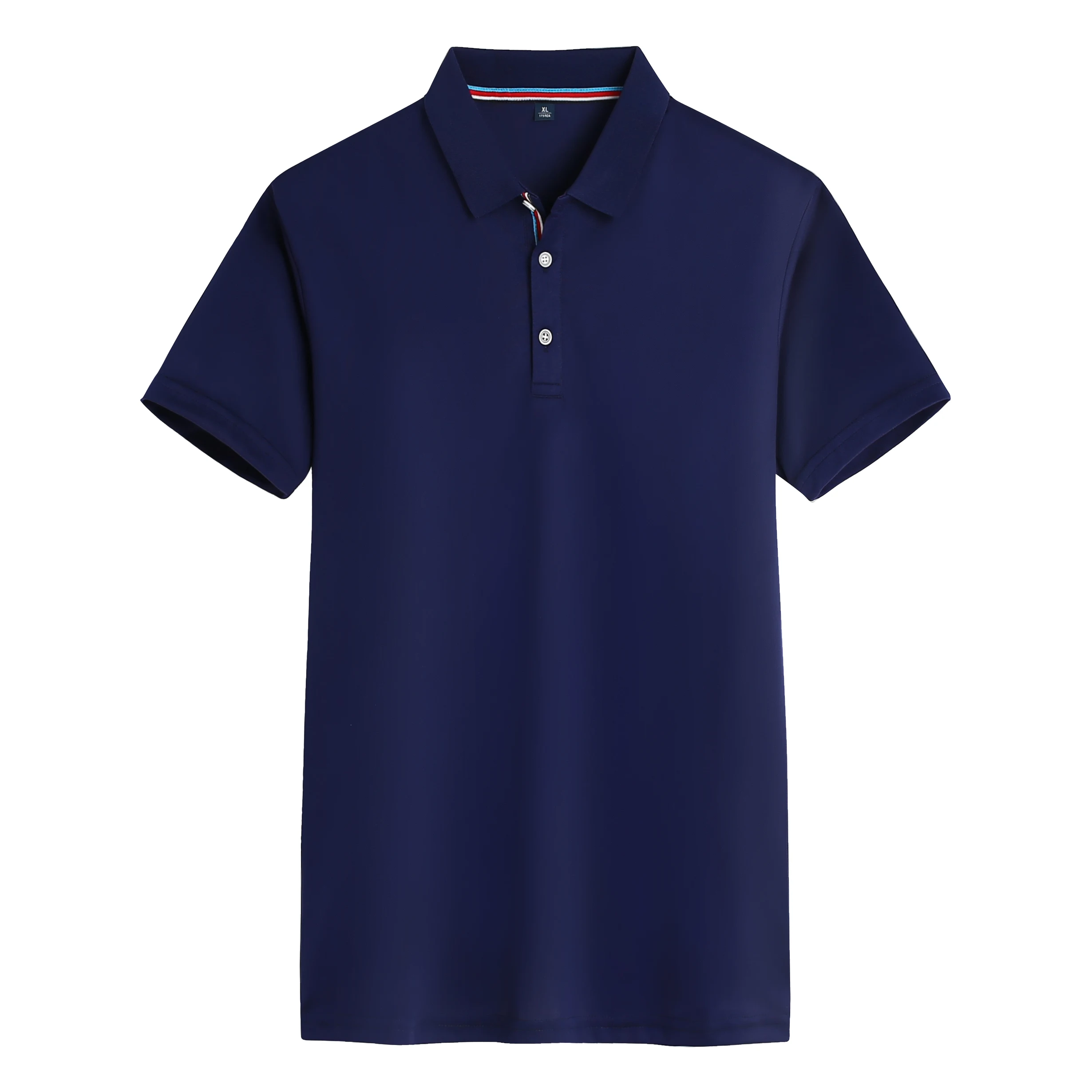 2025 New Summer Men's Short Sleeve Collar Tshirts Solid Color Casual Polo Shirt Trendy Breathable Loose Basic Splice Top
