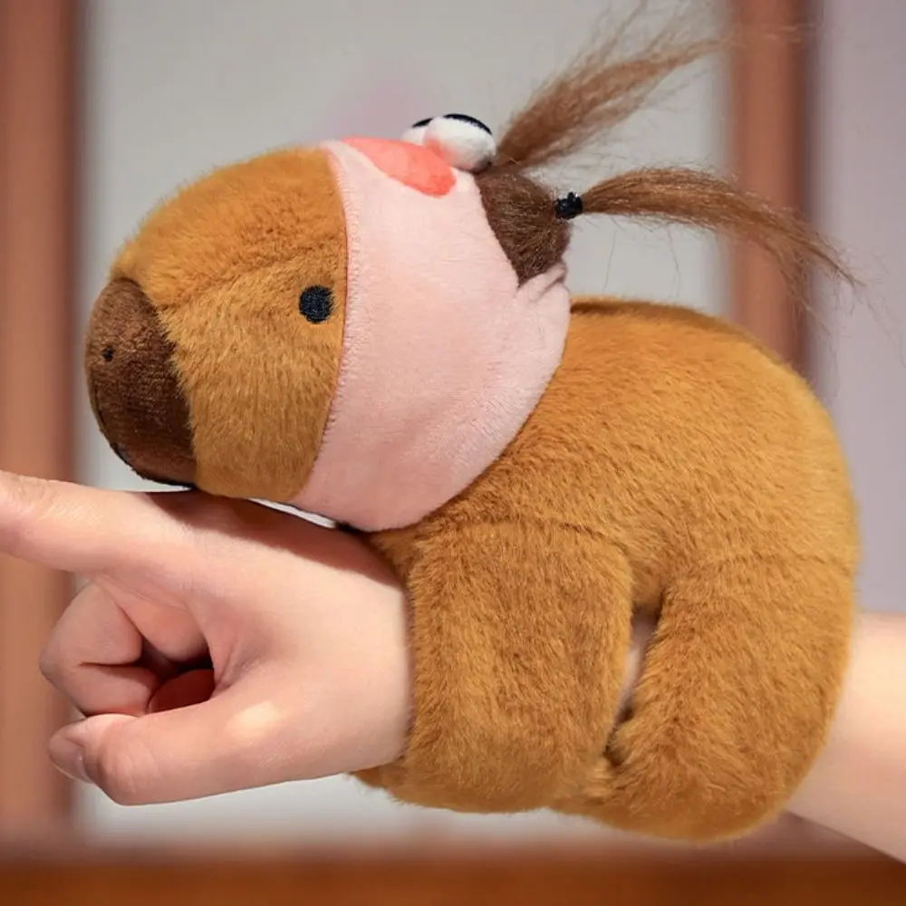 จําลอง Capybara Slap สร้อยข้อมือนาฬิกาข้อมือสไตล์การ์ตูนหนูตุ๊กตา Plush Slap สร้อยข้อมือน่ารัก Capybara Plush สายรัดข้อมือ