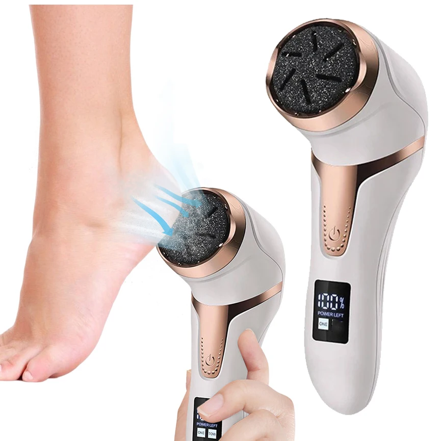 NEW Rechargeable Electric Foot File Callus Remover Professional Pedicure Machine Foot Heel Dead Skin Polisher 3 Heads 2 Speed