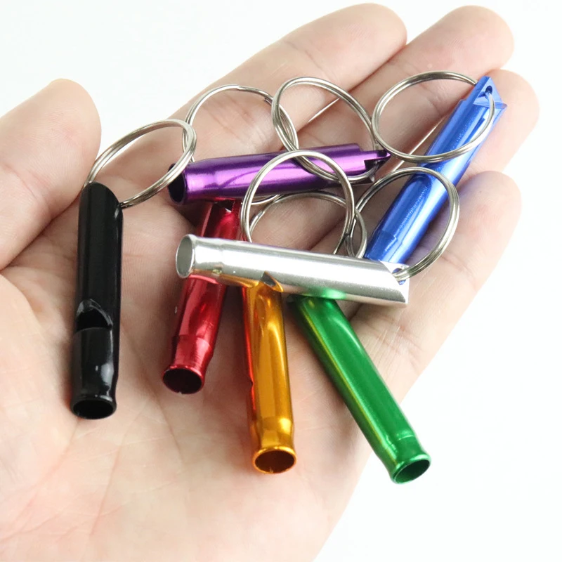 10Pcs/bag Colourful Outdoor Aluminium Alloy Whistle Survival Fire Whistle Sports Training Whistle Children's Toys Birthday Gift