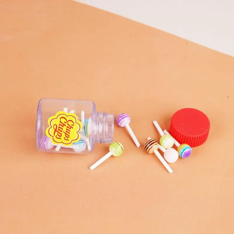 10Pcs 1/12 Dollhouse Simulation Snack Jar Candy Jars Empty Bottles Model For Doll House Decor Kids Pretend Play Toys Gift