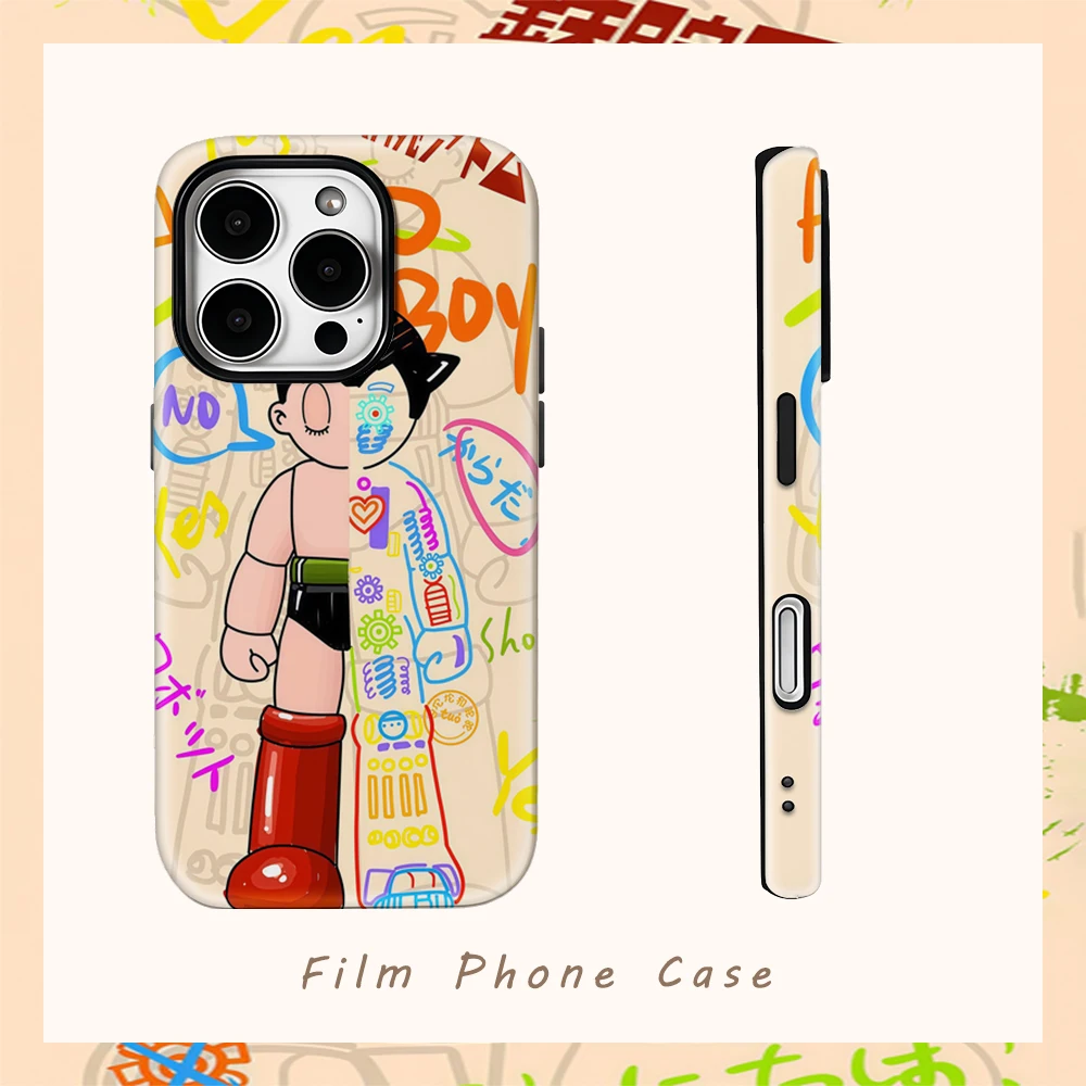 A-Astro Boy Graffiti Handyhülle für IPhone 16 15 14 13 12 11 X XS XR XS MAX 7 8 Pro Max Plus Doppelschichtige Rückseite