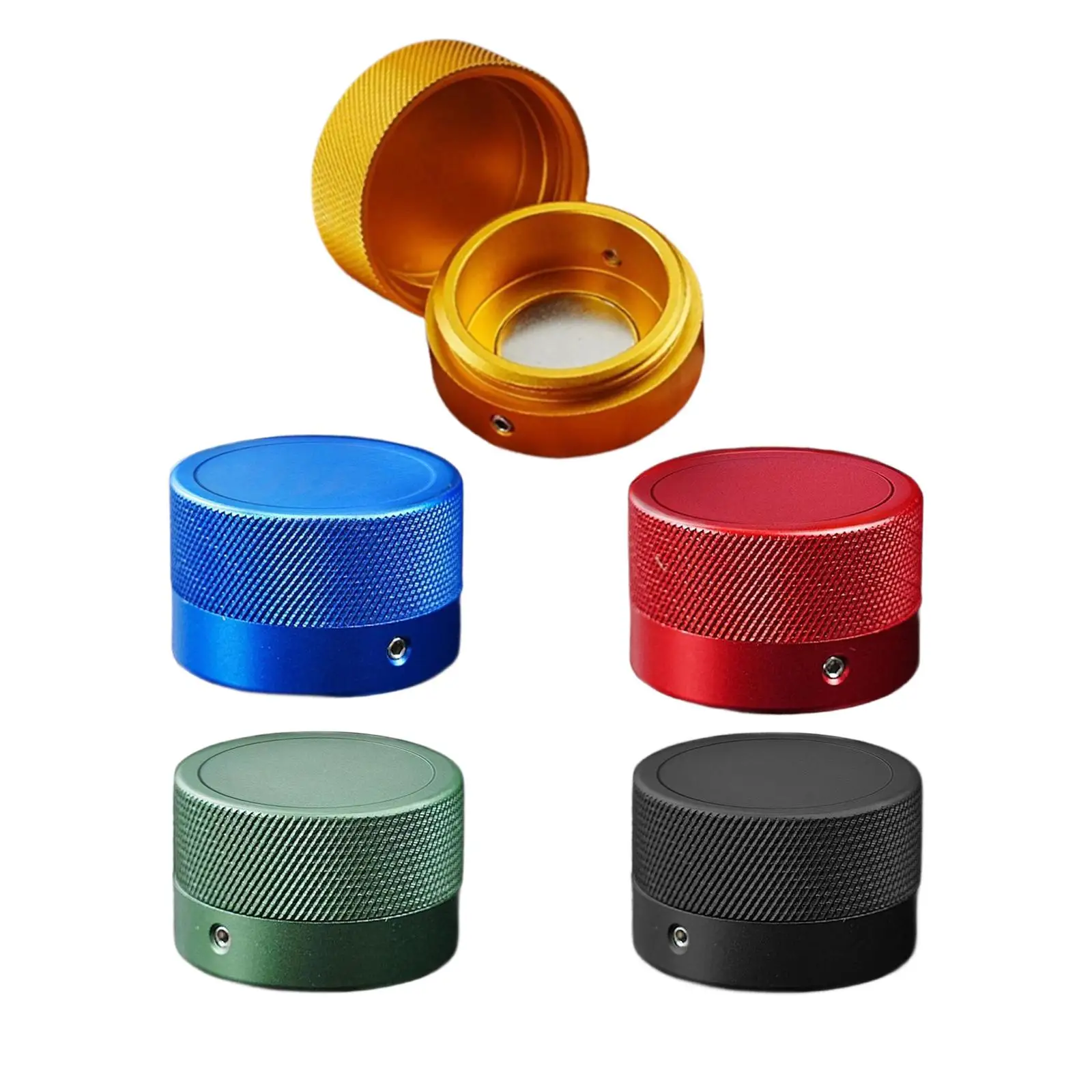 Billiard Chalk Holder Aluminum Alloy Pool Cue Chalk Holders Screwed Cap Round
