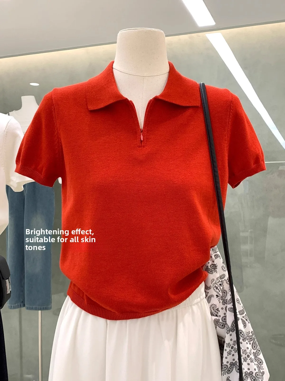 

Корейский вязаный топ на молнии с воротником-стойкой для женщин, повседневный, универсальный, весна-лето, новая модная простая трикотажная одежда