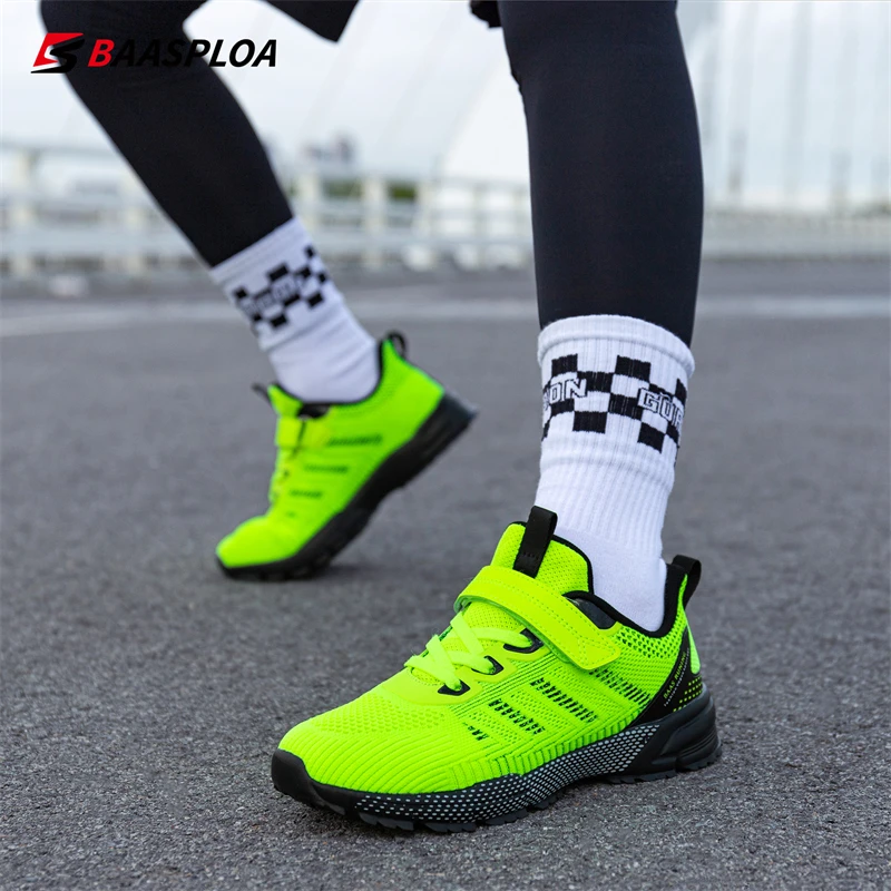 Baasploa New Kids Running Sneakers Lightweight Sport Shoes for Kids Breathable Mesh Walking Tenis Shoes for Boys Free Shopping