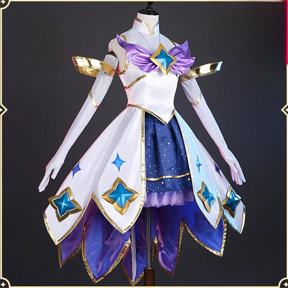 AGCOS LOL Star Guardian LOR Gwen Cosplay Costume Woman Christmas Roleplay Dress Game LOL Gwen Uniforms Cosplay