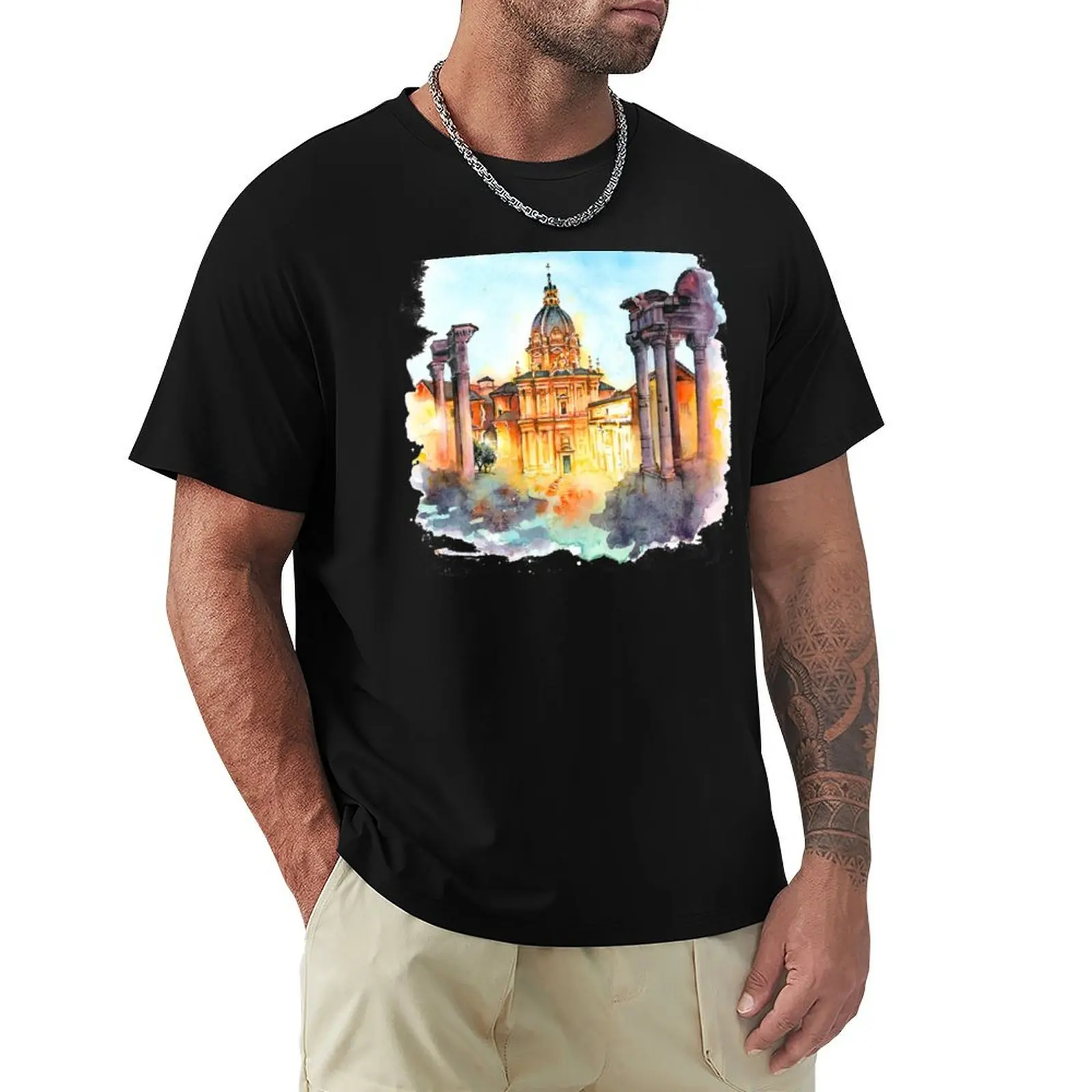 

Roman Forum in Rome T-Shirt street wear tops shirts graphic Blouse plain t shirts men