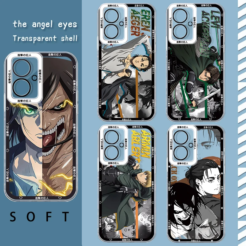 Attack on Titan Anime Eren Jaeger Phone Case For OPPO A55 A57 A58 A60 A72 A73 A74 A76 A78 A79 A92 A94 A95 A96 A98 Angel Eye Soft