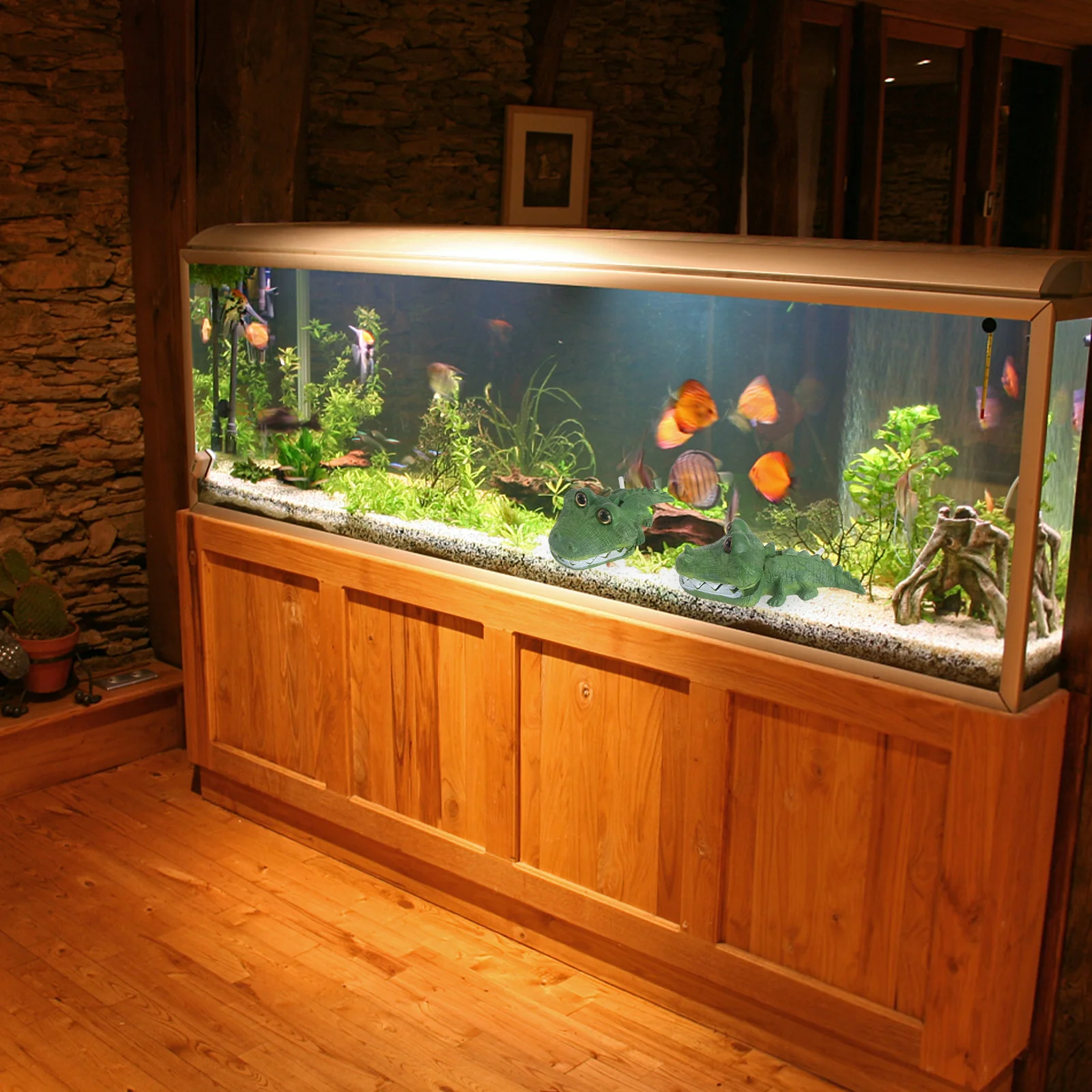 

Resin Crocodile Aquarium Ornament Unique Landscape Decoration for Fish Tank Shrimps Shelter with Natural Environment Design