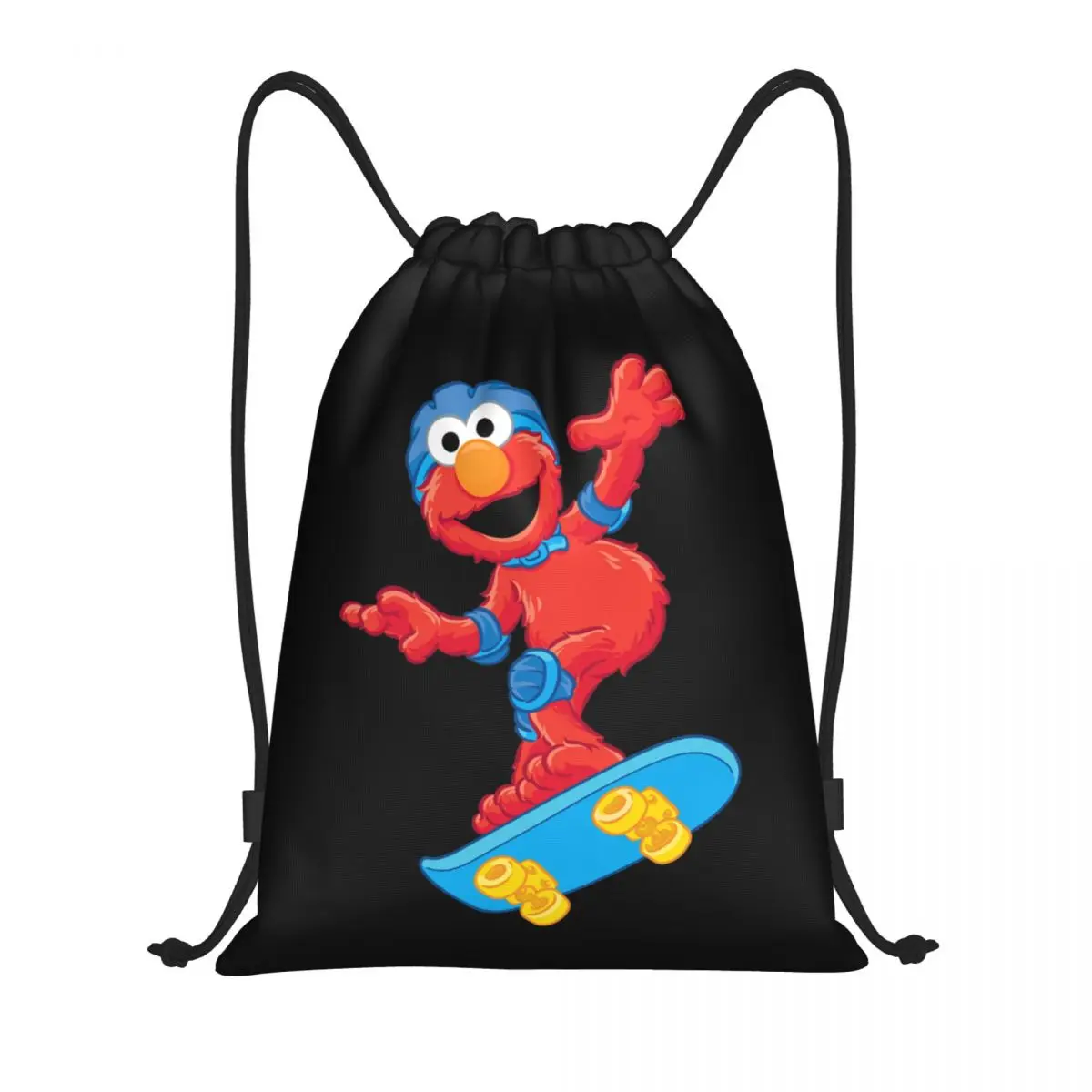 Custom Drawstring Bag Women Men Portable Sports Gym Sackpack Elmo Skate Cartoon Training Storage Backpacks