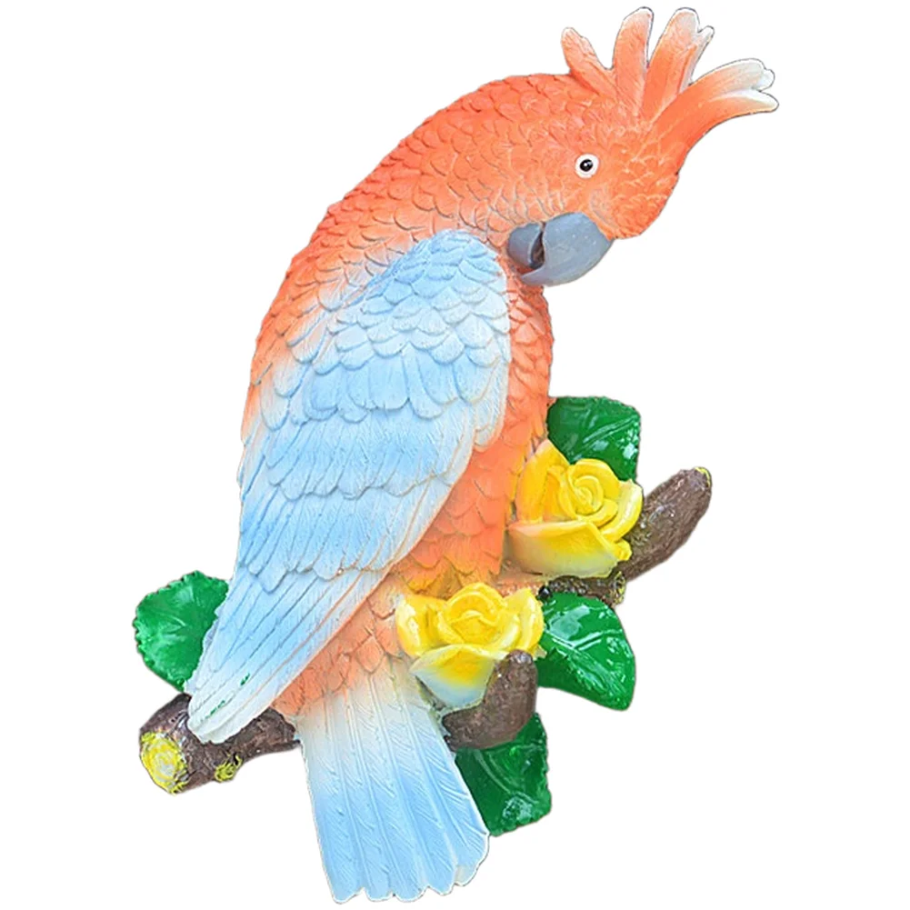 25cm Colorful Parrot Resin For sculpture for Wall Hanging Garden Home Decor Indoor Outdoor Use Flat Back Hanging Hole