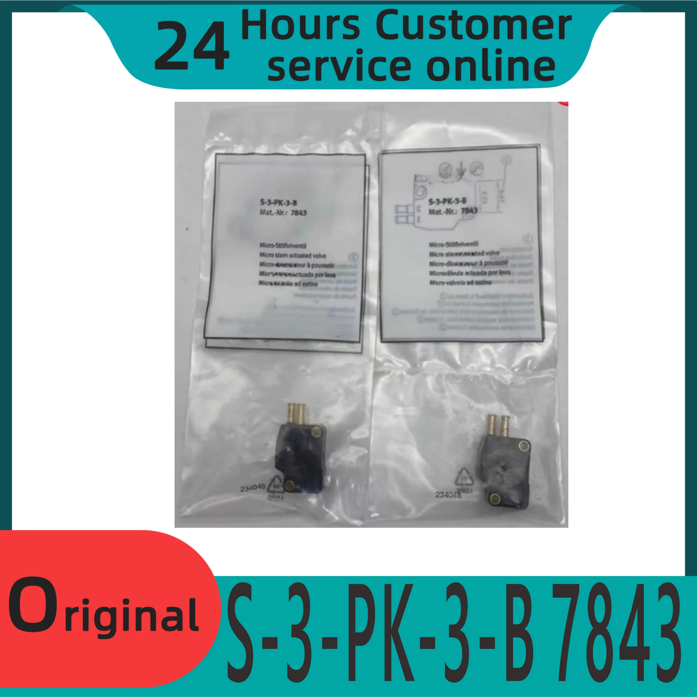 

Brand new original micro column driven valve direct acting round head valve S-3-PK-3-B 7843