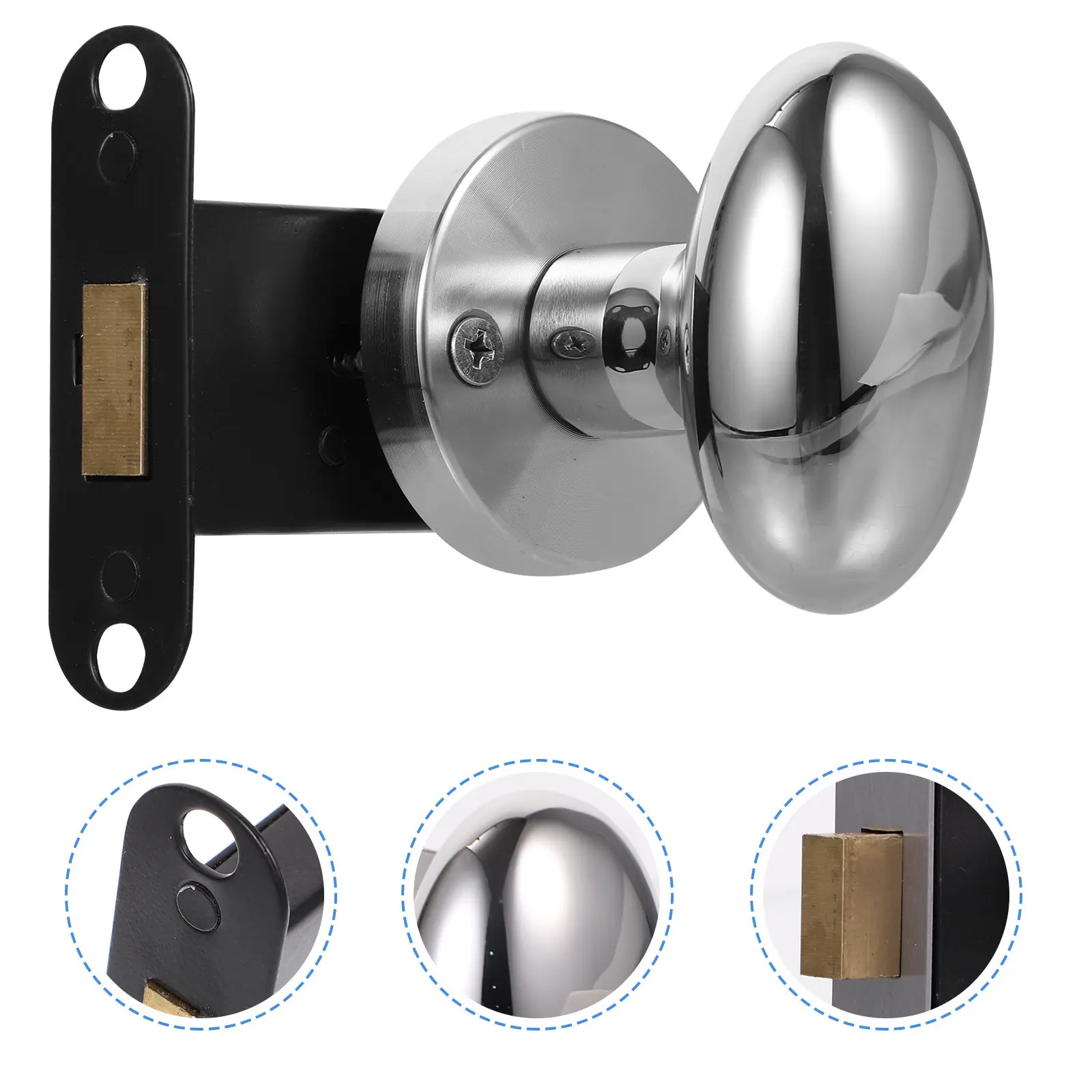 

1Set Commercial One-Sided Deadbolt Round Locking Lever Easy to Open Close Smooth Polished Finish Rust Resistant Door Accessory
