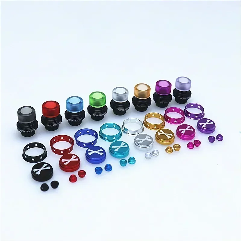 مجموعة أزرار طرف التنقيط من الأكريليك والألومنيوم ، أطراف التنقيط الملونة XBONE ، وصلة القش من الألومنيوم ، مع