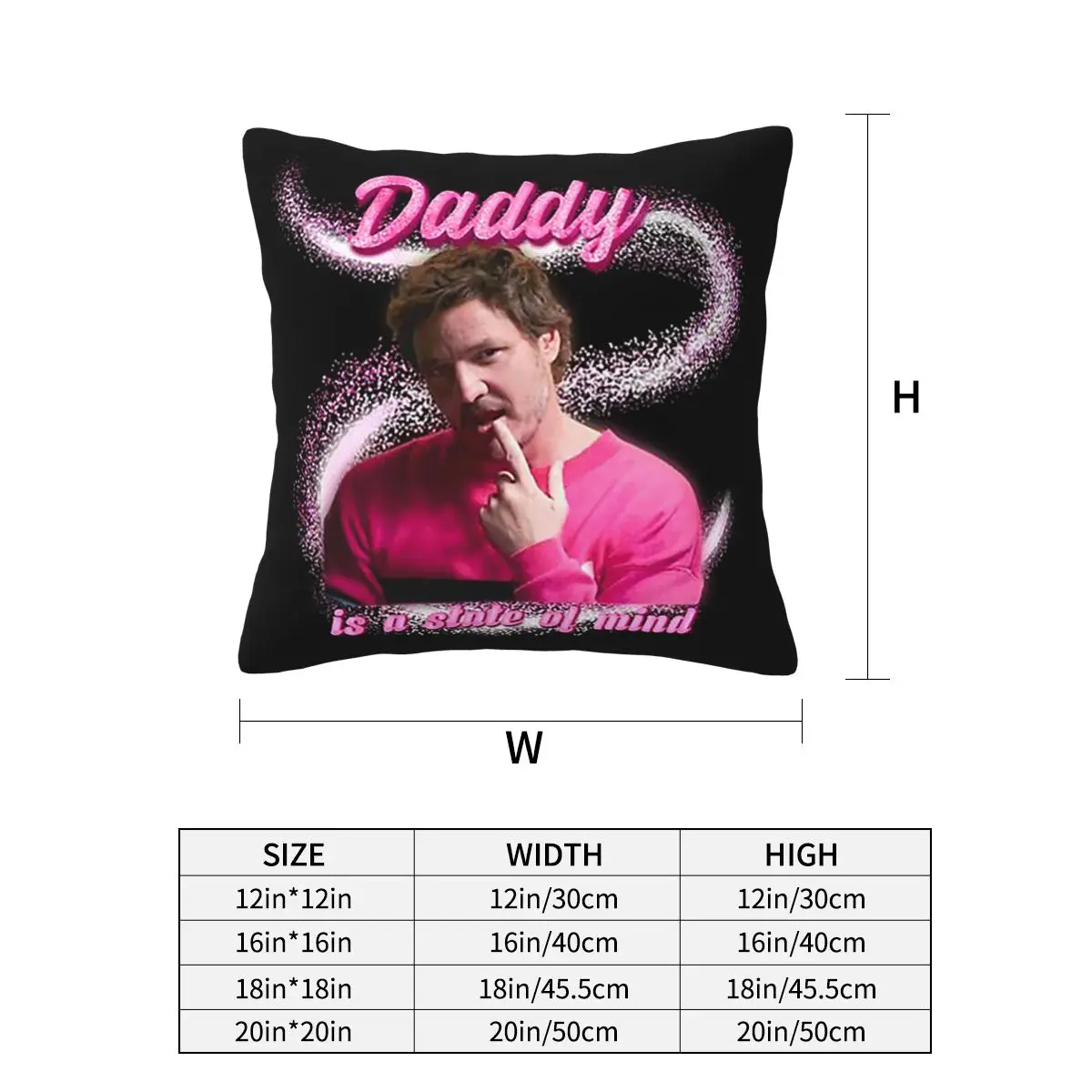 Pedro Pascal Sacred Heart Square Pillowcase Pillow Cover Cushion Zip Decorative Comfort Throw Pillow for Home Sofa