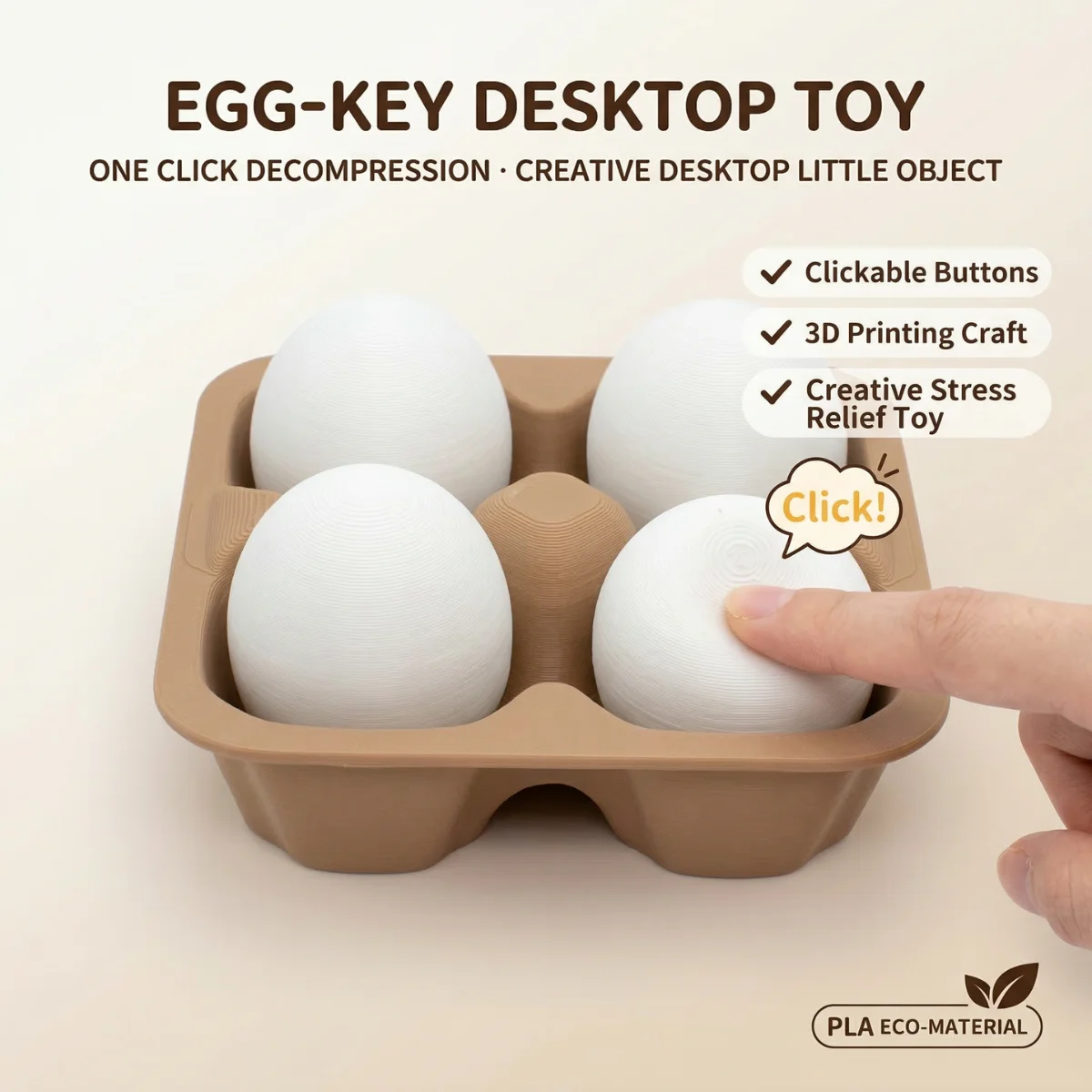 1pc-clickable-stress-relief-desk-toy-pla-3d-printed-material-egg-button-desk-decor-set-minimalist-beige-egg-shape