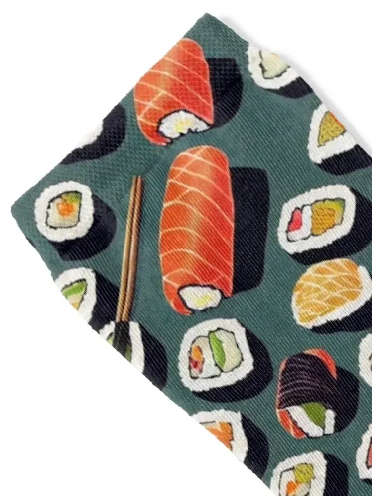 Happy Sushi: Vibrant Nigiri and Sushi Rolls with Chopsticks Pattern Socks cartoon crazy Hiking boots FASHION Socks Man Women's