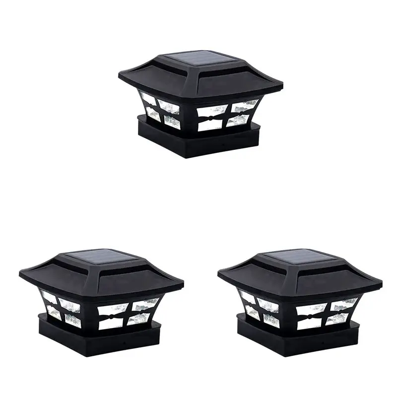 pork-3x-solar-post-cap-lights-2-lighting-modes-led-deck-fence-cap-lights-for-4x4-wooden-posts-garden-decoration-warm-black