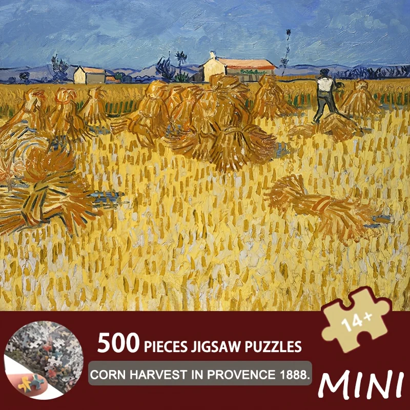 

Мини-пазл «Урожай кукурузы в Провансе» Ван Гога, 500 деталей — 15x10 дюймов, премиум-качество, для взрослых, рождественский подарок