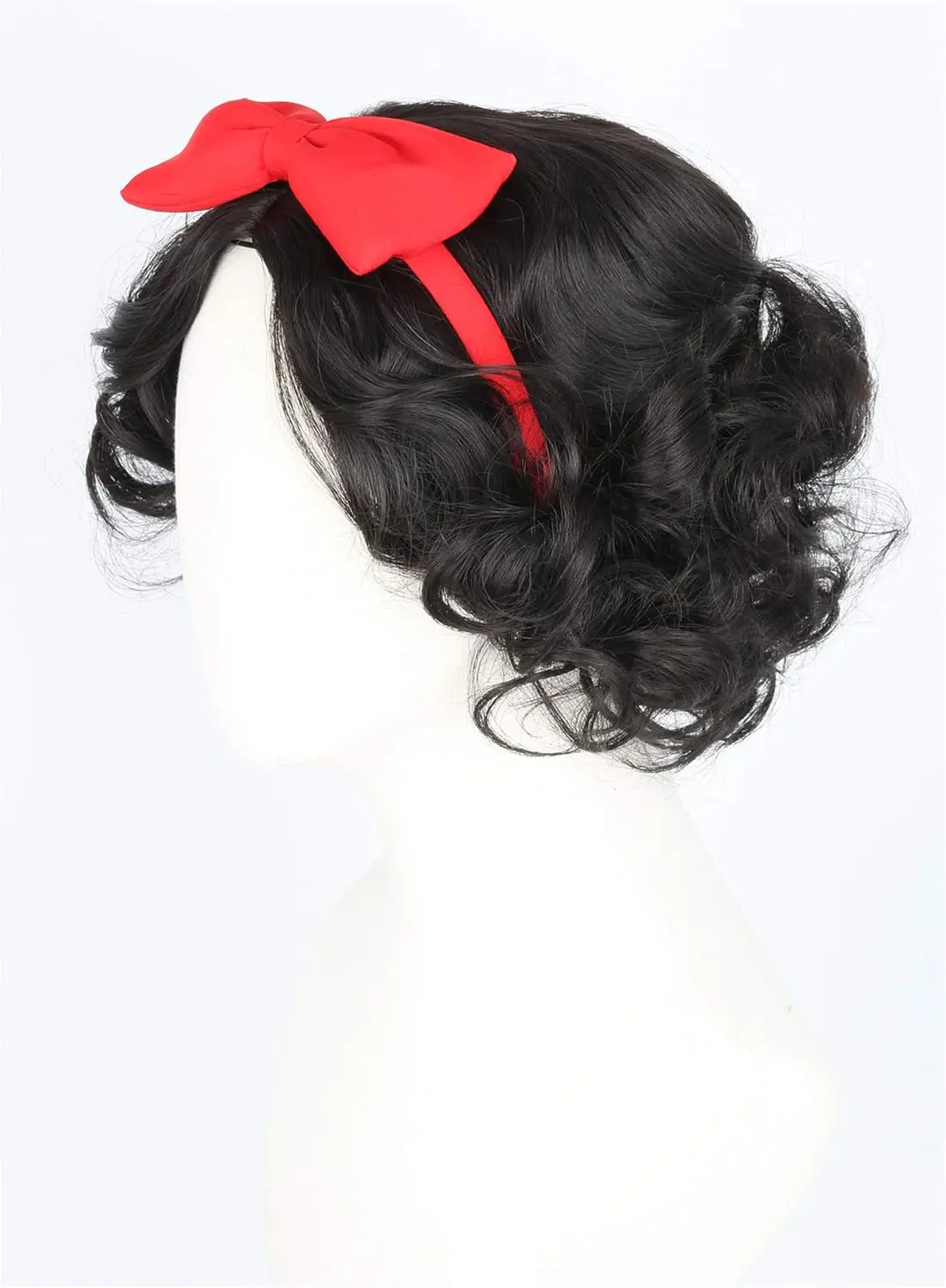 Zwarte korte bob krullende prinses pruik voor meisjes Sneeuwwitje prinses meisjes volwassen cosplay pruiken Halloween kostuum pruiken