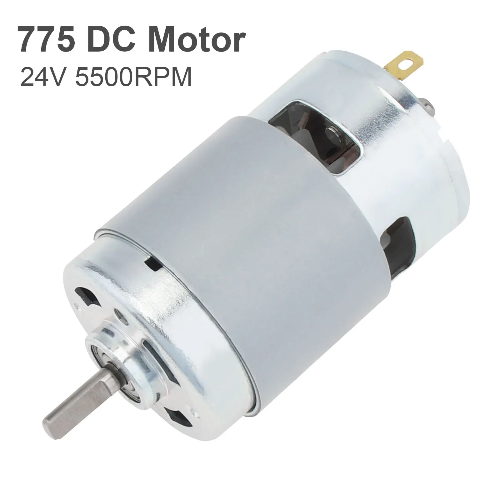 

775 DC Motor D-Shaft 24V 5500RPM High-speed Large Torque Motor for Small Drill Micro Machine / DIY Model Car with Ball Bearing