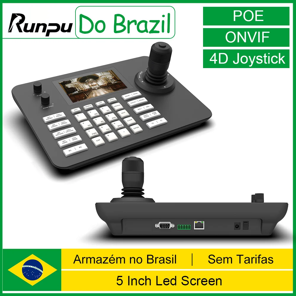 Controlador Runpu Ptz de 5 polegadas com joystick de rede