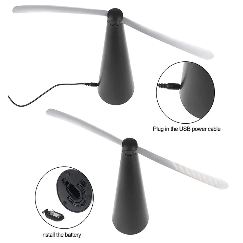 1-2 Pack Fly Repellent Fan Mosquito Repellent Fan USB or Batteries Powered Portable Ventilador Fly Fan for Picnic BBQ Party