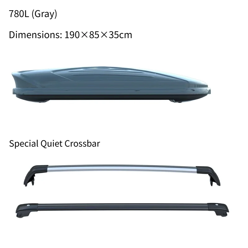 High Quality Extra Large Universal Car Roof Rack Box ABS PC ASA Material 780L Aluminum Alloy Frame Waterproof Auto Exterior Acce