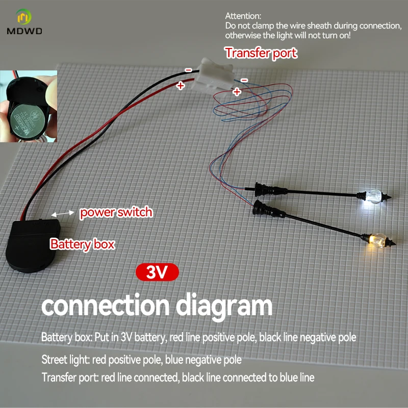 5pcs 3V LED Mini Model Street Light HO N Scale Train Railway Layout Lamp Post Miniature Streetlights For Sand Table Diorama DIY