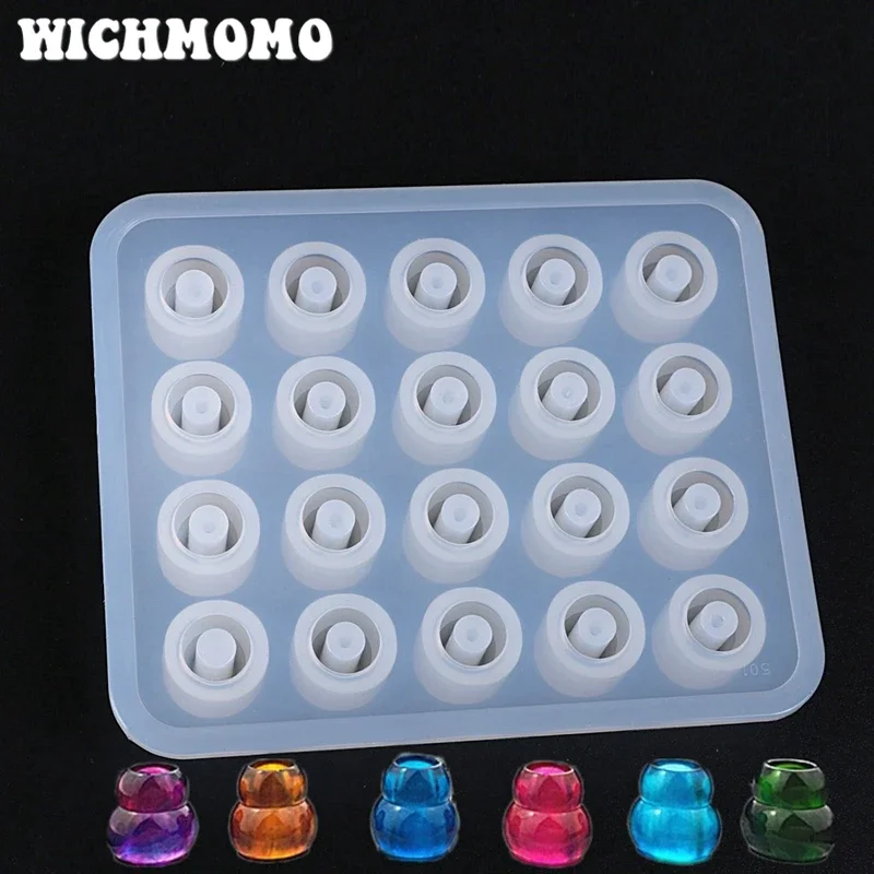 

2021 New 1PCS Gourd Beads Craft DIY Transparent UV Resin Liquid Silicone Combination Molds for Necklace Earring Making Jewelry