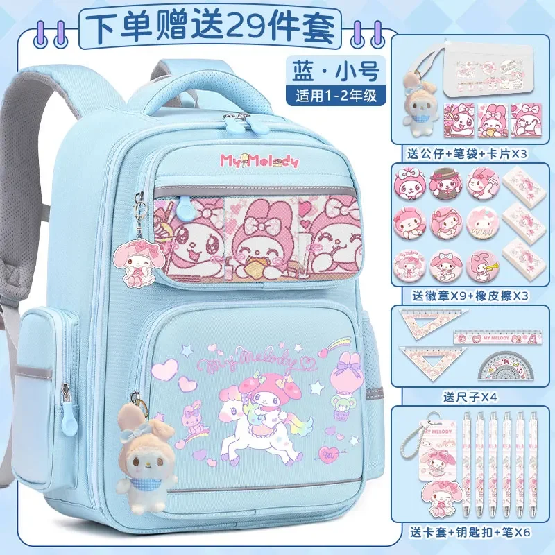 Sanrio New Melody Student Schoolbag Stain-Resistant Casual Large Capacity Cute Cartoon Waterproof Backpack