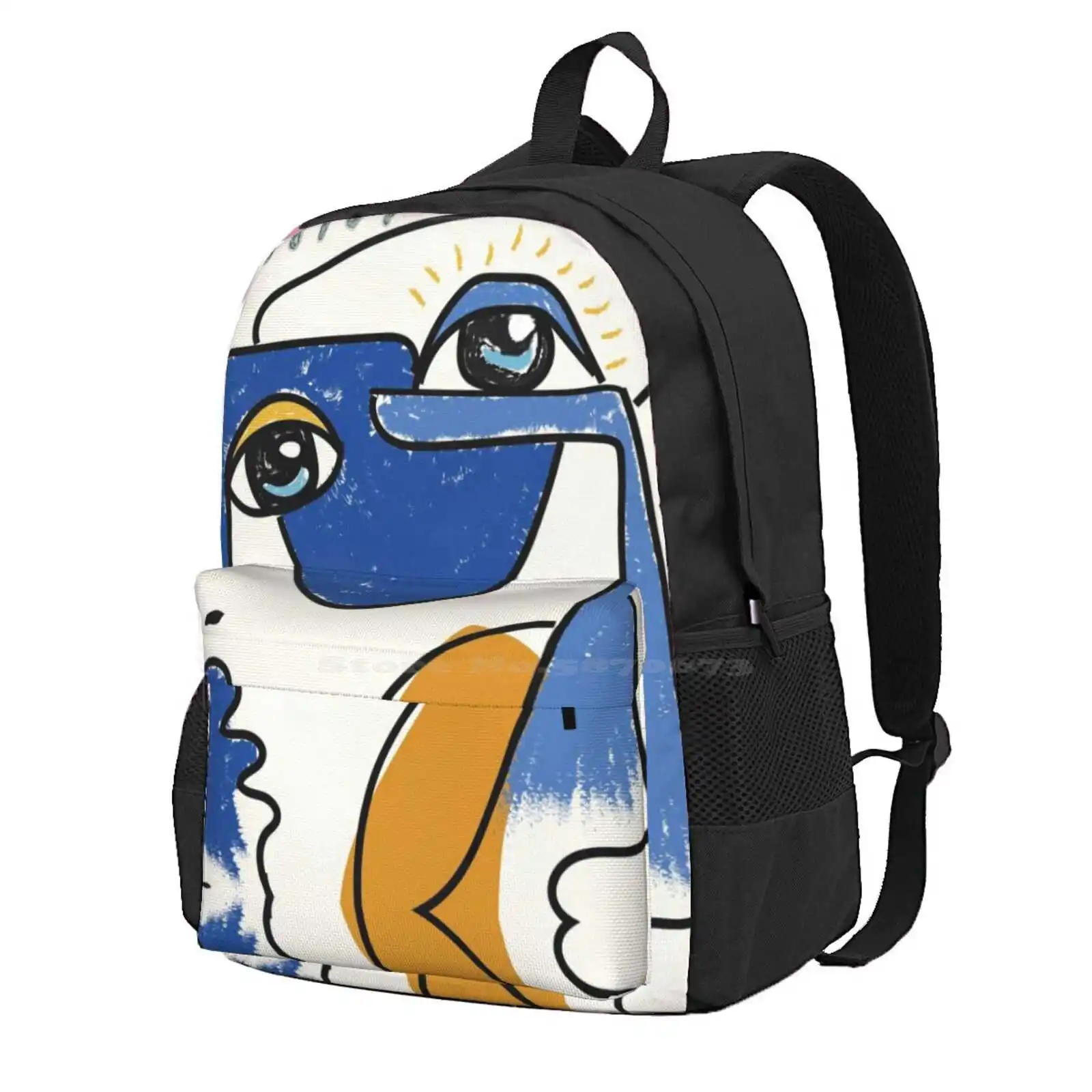 Minimal / Cute Face Hot Sale Schoolbag Backpack Fashion Bags Abstract Art Lines Minimal Art Minimalistic Pablo Picasso Picasso