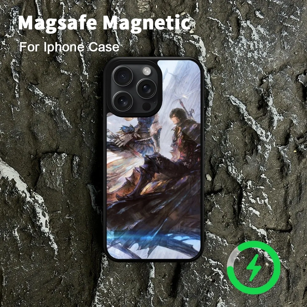 Hra konečný fantasie 16 telefon pouzdro pro iPhone 15 14 13 12 11 pro maxi plus magsafe magnetický bezdrátový nabíjení obal