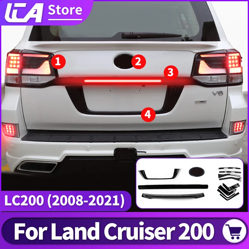 2016-2021 For Toyota Land Cruiser 200 LC200 Tailgate Black Body Kit  Warrior Exterior Decoration Accessories Tailgate Spoiler