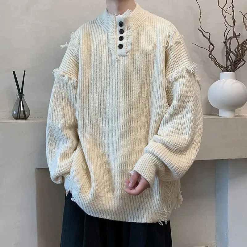 

Fur Collar Pullovers Green Or Blue Mens Garcons Inspired Emo Aesthetic Culture Youth Small Size Paris Style Stretchy Protection