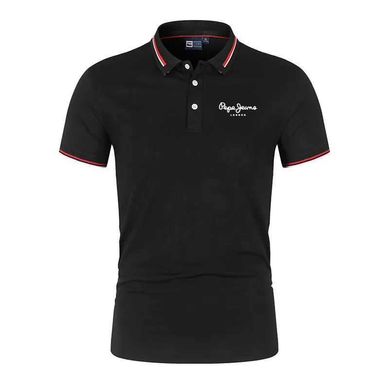 Men's Summer Casual Breathable Comfortable Polo Shirt Solid Color Short Sleeve T-Shirt Golf Business