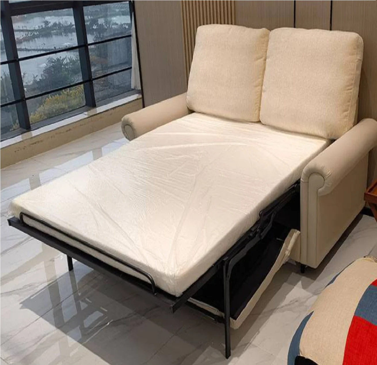 Modern Minimalist Home Furniture Customized Color Size Fabric Convertible Sleeper Folding Sofa Bed for Living Room Apartment